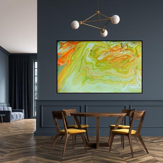 Abstract Marble - Gold, Lime, Orange - Image 2