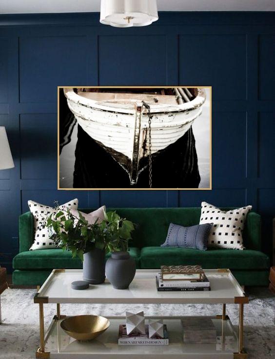 Black and White Boat Print - Image 2